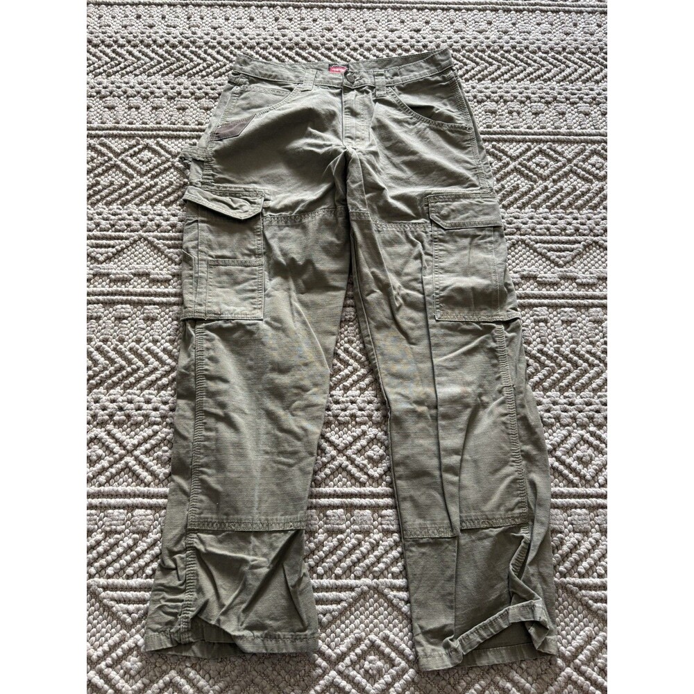 Wrangler Taper Cargo Pants Men's 32x30 Olive Green Utility Trousers Cotton